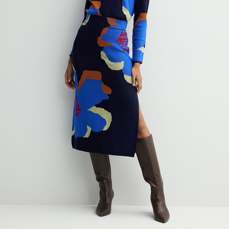 Women's INTEMPO Intarsia Midi Skirt