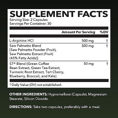 L-Arginine + Saw Palmetto Capsules, 60ct