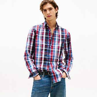 Men's Tommy Hilfiger Long Sleeve Check Flex Poplin Shirt