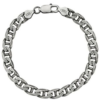 Menster Men's Sterling Silver Oxidized Mariner Bracelet