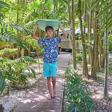 Boys 8-20 Hurley Stretch Tropical Collared Shirt