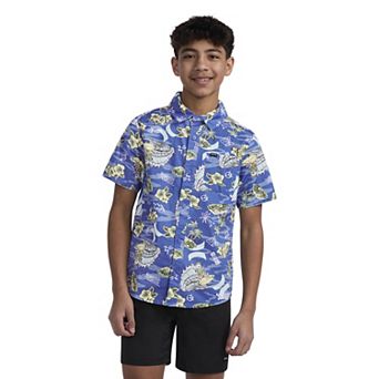 Boys 8-20 Hurley Stretch Tropical Collared Shirt