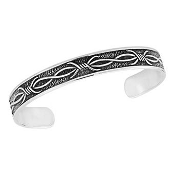 Men's Menster Sterling Silver Oxidized Twist Cuff Bracelet
