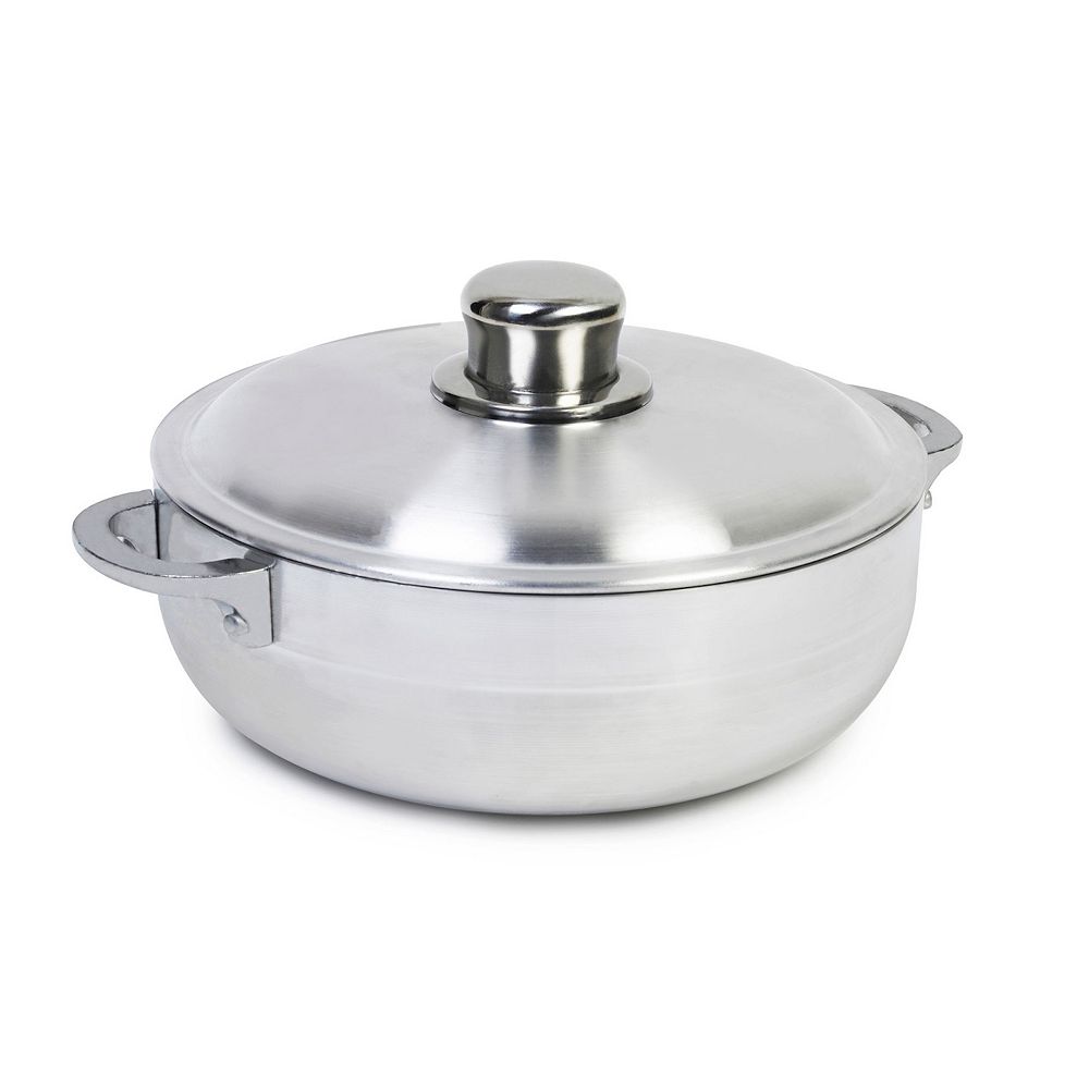 Marmite Hollandais (Caldero) En Aluminium 16 Qt - Couvercle En Verre - Poignées Doubles - Neuf