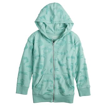 Boys 4-12 Jumping Beans® French Terry Textured Gator Print Full Zip Hoodie