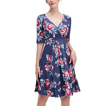 Women Phistic Palmer Floral Print Faux Wrap Midi Dress