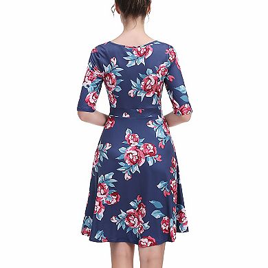 Women Phistic Palmer Floral Print Faux Wrap Midi Dress