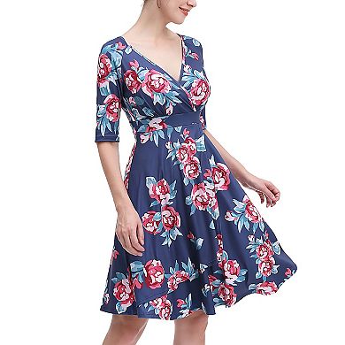 Women Phistic Palmer Floral Print Faux Wrap Midi Dress