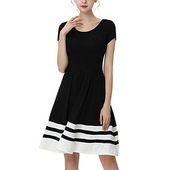 Women Phistic Pearl Color-block Fit & Flare Dress