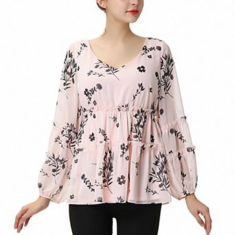 Women's Phistic Chiffon Peasant Blouse
