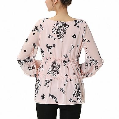 Women's Phistic Chiffon Peasant Blouse