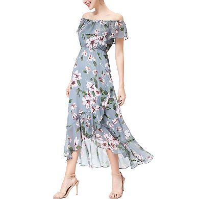 Women Phistic Poppy Floral Print Chiffon Dress