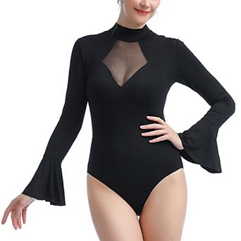 Women's Phistic Turtle Neck Bell Sleeve Bodysuit