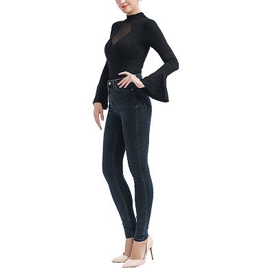 Women's Phistic Turtle Neck Bell Sleeve Bodysuit