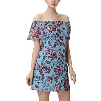Women Phistic Penny Floral Print Off-the-shoulder Chiffon Dress