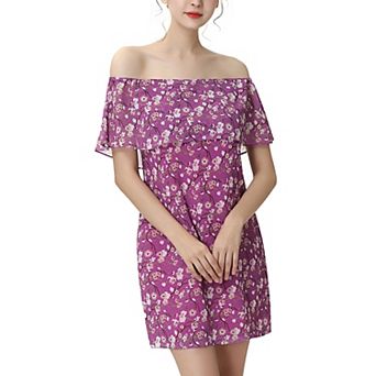 Women Phistic Palmira Floral Print Off-the-shoulder Chiffon Dress