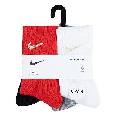 Kids Nike 6-Pack Holiday Crew Socks Size 5-7 XS