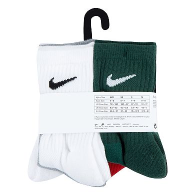 Kids Nike 6-Pack Holiday Crew Socks Size 5-7 XS
