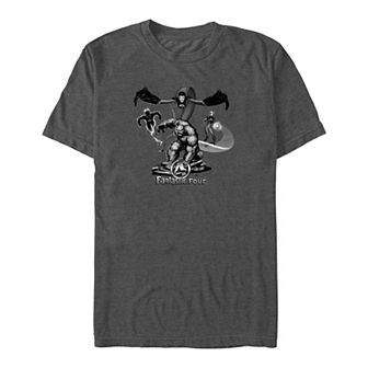 Big & Tall Marvel Fantastic Four Black And White Poster Graphic Tee