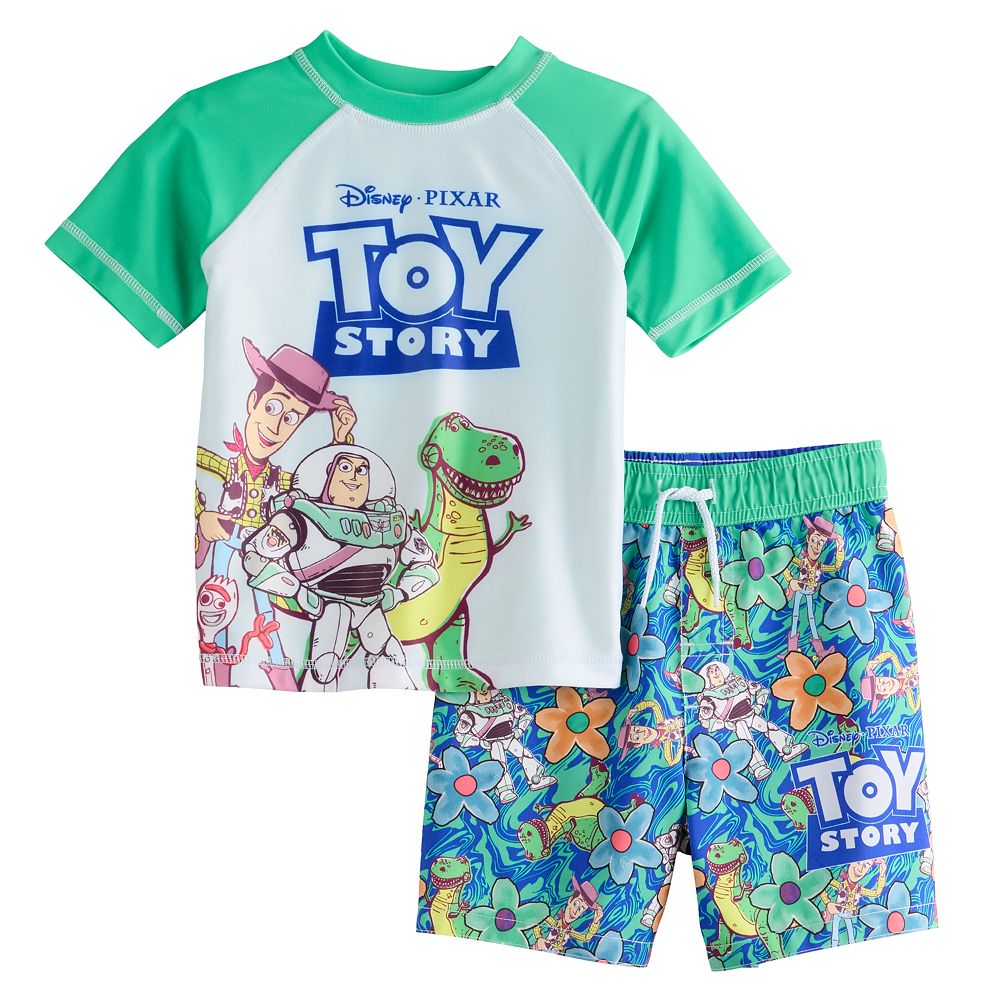 Disney / Pixar's Toy Story Toddler Boys Rashguard And Swim Trunk Set