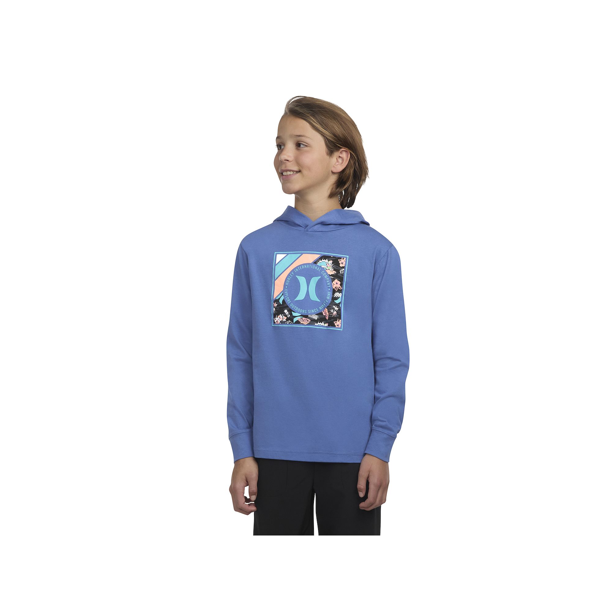 Boys 8-20 Hurley Lightweight Hooded Long Sleeve Graphic T-shirt, Boys, Siz