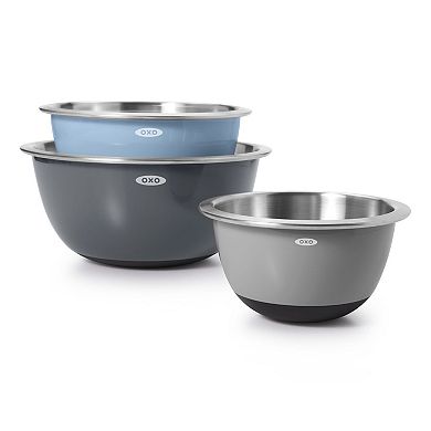OXO Good Grips 3-Piece Stainless Steel Mixing Bowl Set
