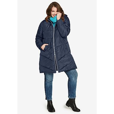 ellos Plus Size Long Puffer Coat