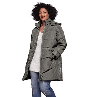 ellos Plus Size Long Puffer Coat