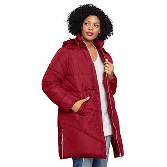 ellos Plus Size Long Puffer Coat