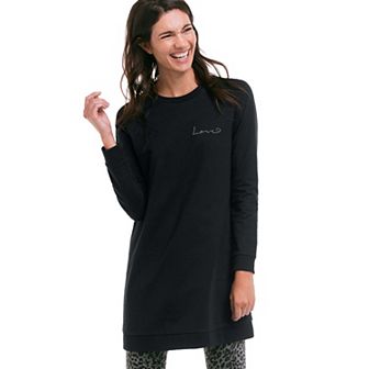ellos Plus Size French Terry Love Tunic Sweatshirt