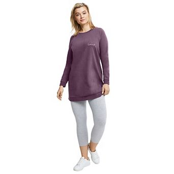 ellos Plus Size French Terry Love Tunic Sweatshirt
