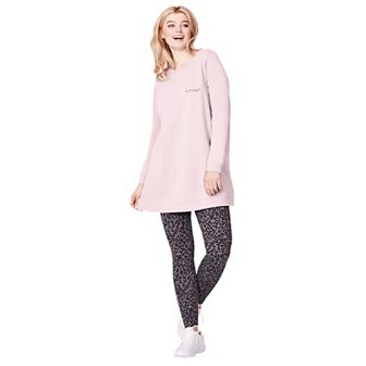 ellos Plus Size French Terry Love Tunic Sweatshirt