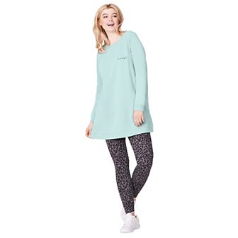 ellos Plus Size French Terry Love Tunic Sweatshirt