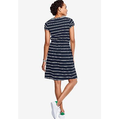 ellos Plus Size Knit Drawstring Dress