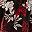 Black Red White Floral