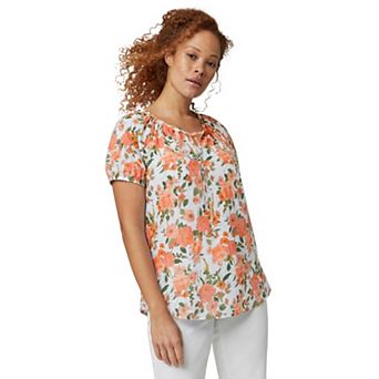 Ellos Plus Size Keyhole Neckline Peasant Blouse