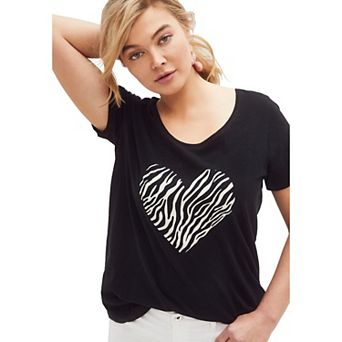 ellos Plus Size Love Graphic Tee