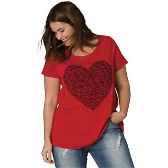 ellos Plus Size Love Graphic Tee