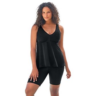 Swim 365 Women's Plus Size Flowy Tankini Top