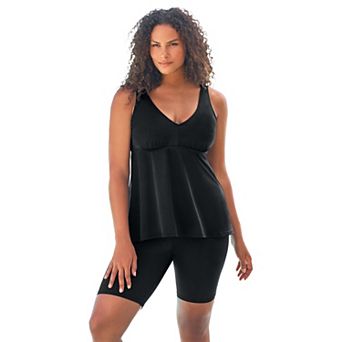 Swim 365 Women's Plus Size Flowy Tankini Top
