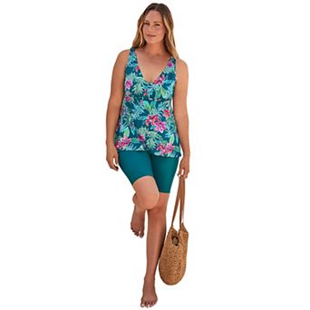 Swim 365 Women's Plus Size Flowy Tankini Top