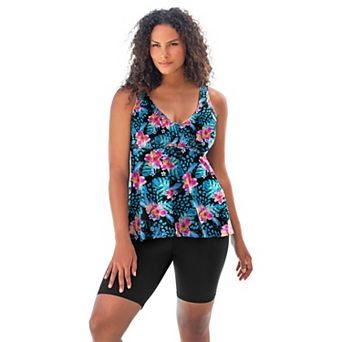 Swim 365 Women's Plus Size Flowy Tankini Top