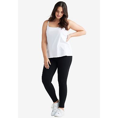 ellos Plus Size Cotton Spandex Scoop Neck Sleeveless Cami