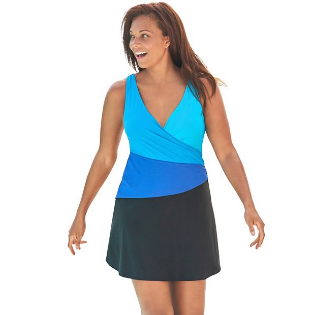 fit and flare swim dress Dolfin Women's Aquashape Fit & Flare Swim Dress Navy 18 main image 1