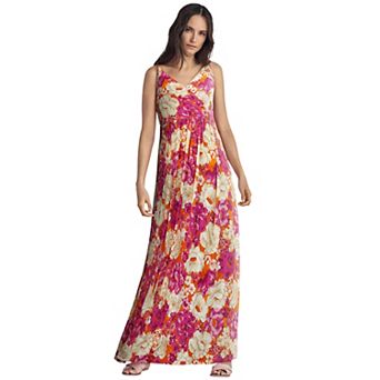 ellos Plus Size Stretch Knit Surplice Tank Maxi Dress