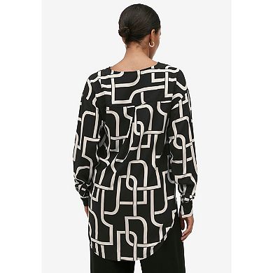 ellos Plus Size Notch V-Neck Tunic