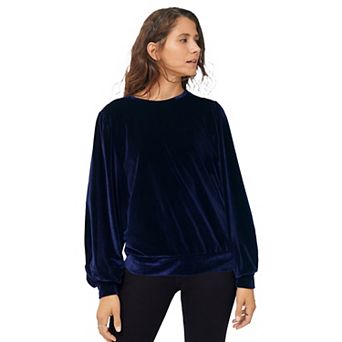 ellos Plus Size Full Sleeve Velour Top