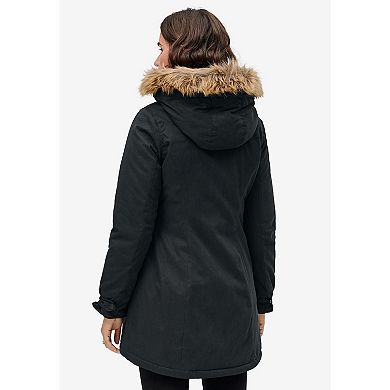 ellos Plus Size Modern A-Line Parka