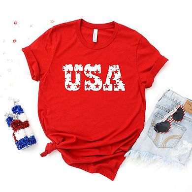 Simply Sage Market USA Distressed Stars Short Sleeve Tee