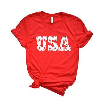 Simply Sage Market USA Distressed Stars Short Sleeve Tee